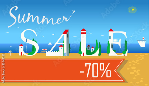 Inscription Summer Sale. Vector Illustration