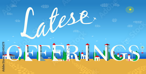 Inscription Latest offerings. Vector Illustration