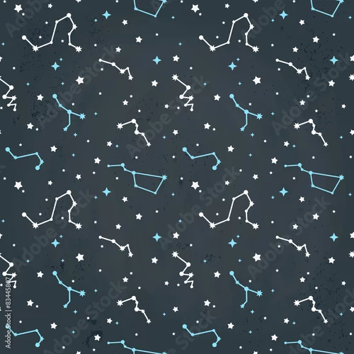 Tapety Bezszwowy powtarzalny wzór z gwiazdami na niebie