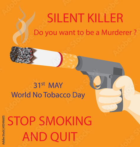 Gun with a cigarette instead of silencer