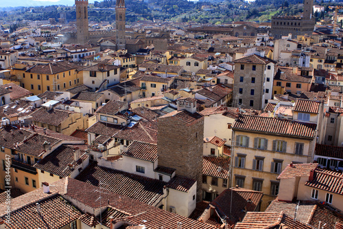 View of Florence from Cathedral at sunny day, Italy