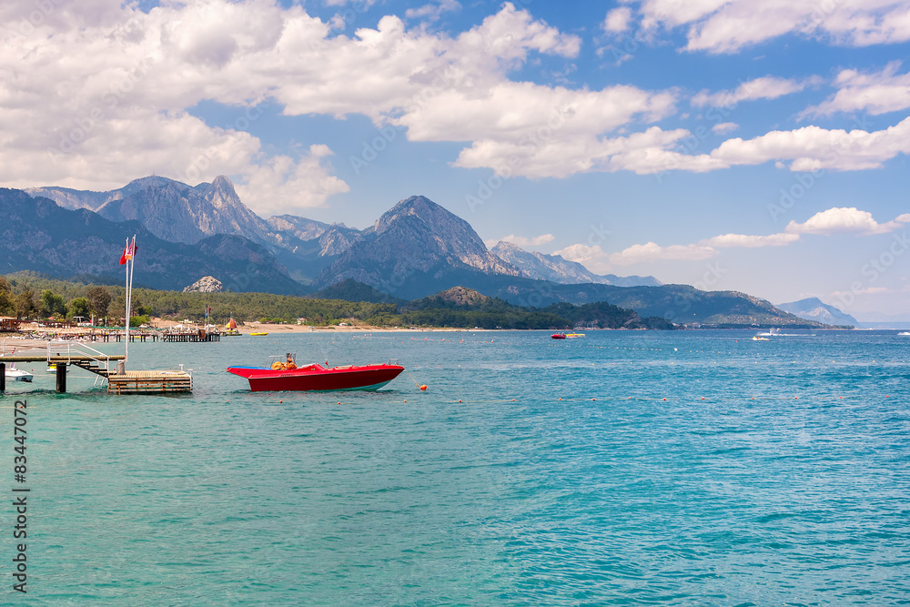 View of coastline and mountains in Turkey. View of coastline and mountains in Turkey.