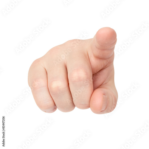 hand points finger at you or presses the button