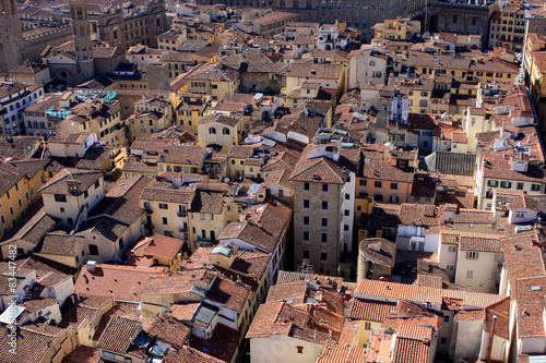 View of Florence from Cathedral at sunny day, Italy