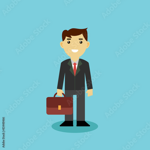 Young and successful business man cartoon. 