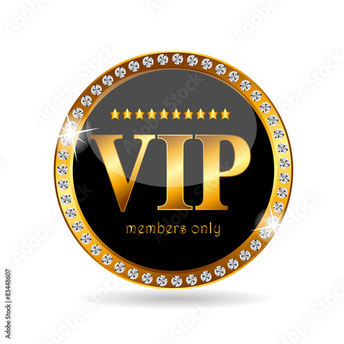VIP Members Label Vector Illustration