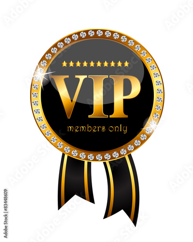 VIP Members Label Vector Illustration