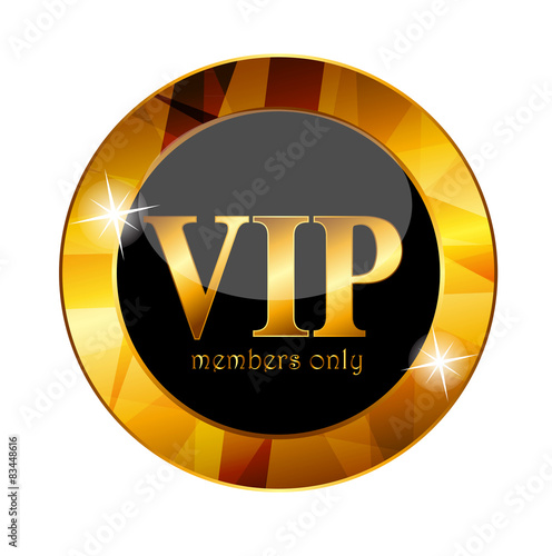 VIP Members Label Vector Illustration