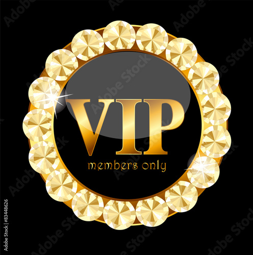 VIP Members Label Vector Illustration