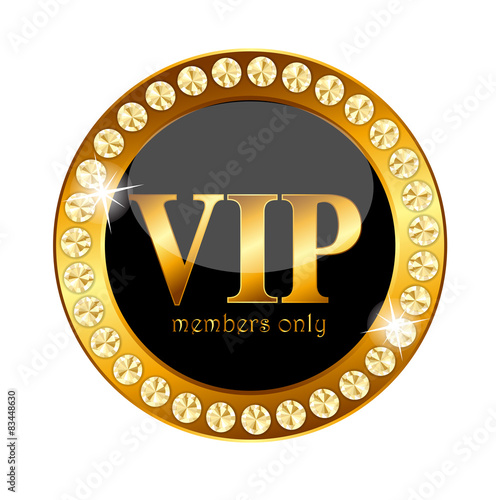 VIP Members Label Vector Illustration