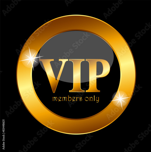 VIP Members Label Vector Illustration