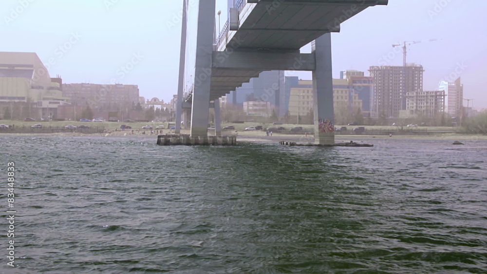 foot bridge through the river cloudy day foot bridge through the river cloudy day