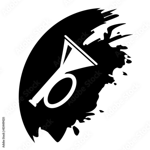 Horn. Black blob. Vector illustration.