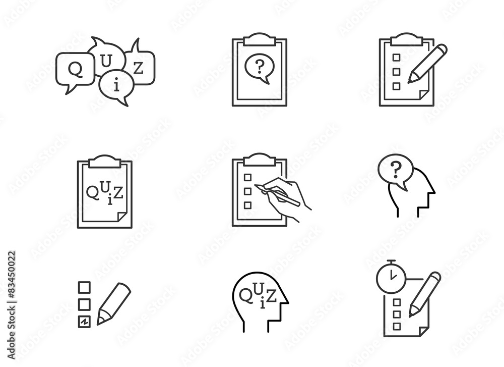 Quiz icons vector Quiz icons vector