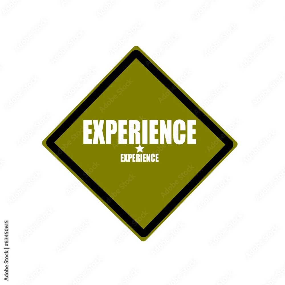 Experience white stamp text on green background Experience white stamp text on green background