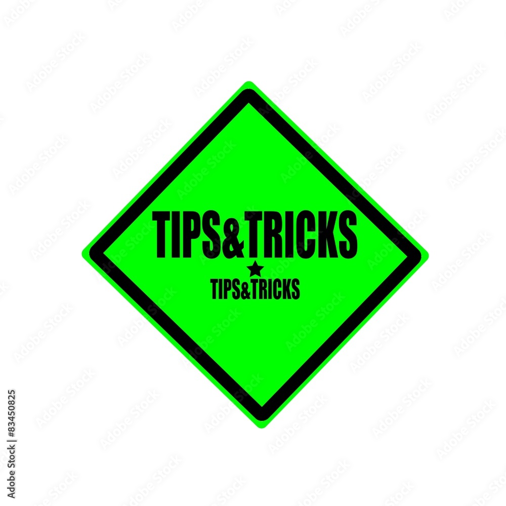 Tips and tricks black stamp text on green background Tips and tricks black stamp text on green background