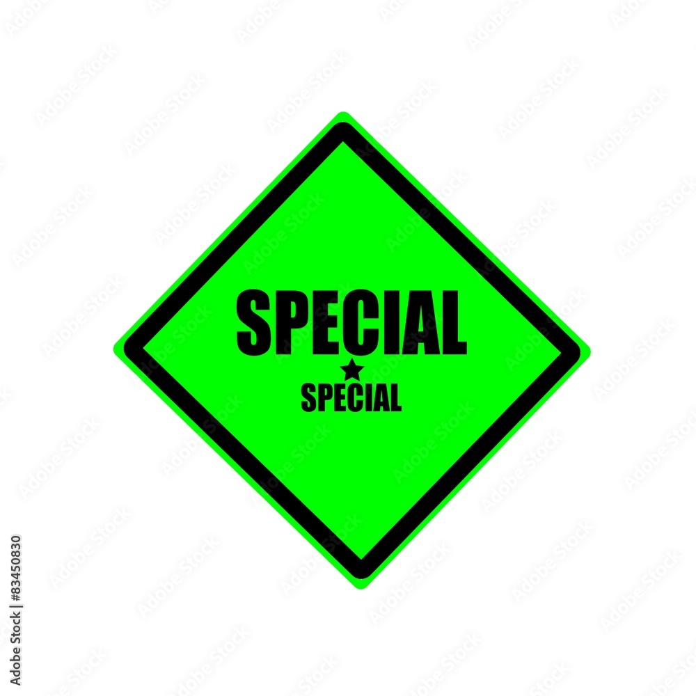 Special black stamp text on green background Special black stamp text on green background
