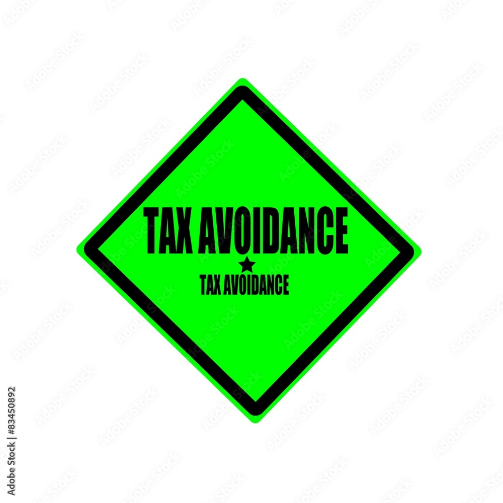 Obraz premium TAX AVOIDANCE black stamp text on green background