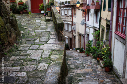 Medieval Alley in Ribeira Old Town of Porto