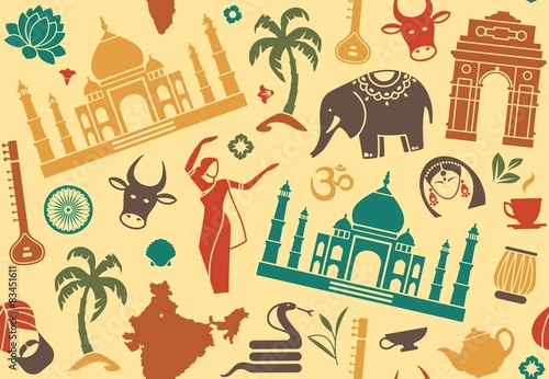 Seamless background on a theme of India