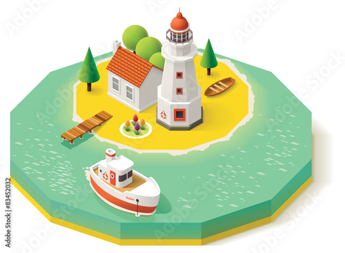 Vector isometric lighthouse