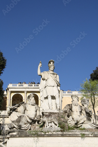Rome.Italy.Piazza del Popolo.Fountain of the Goddess of Rome. 