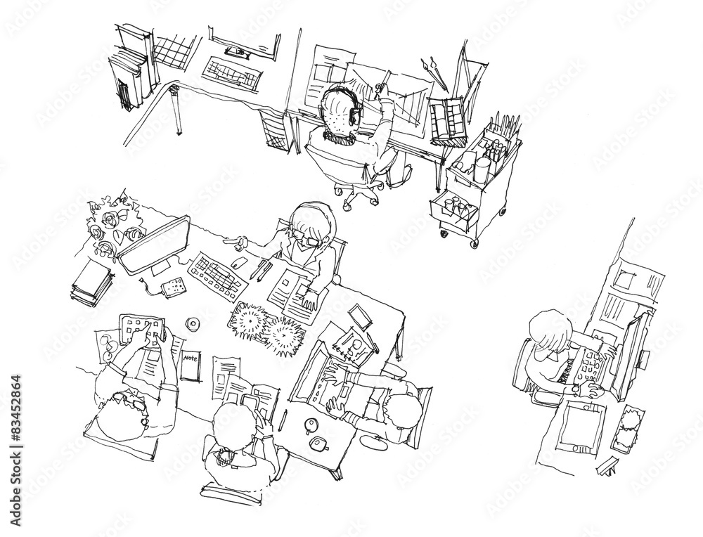 office working space illustration office working space illustration