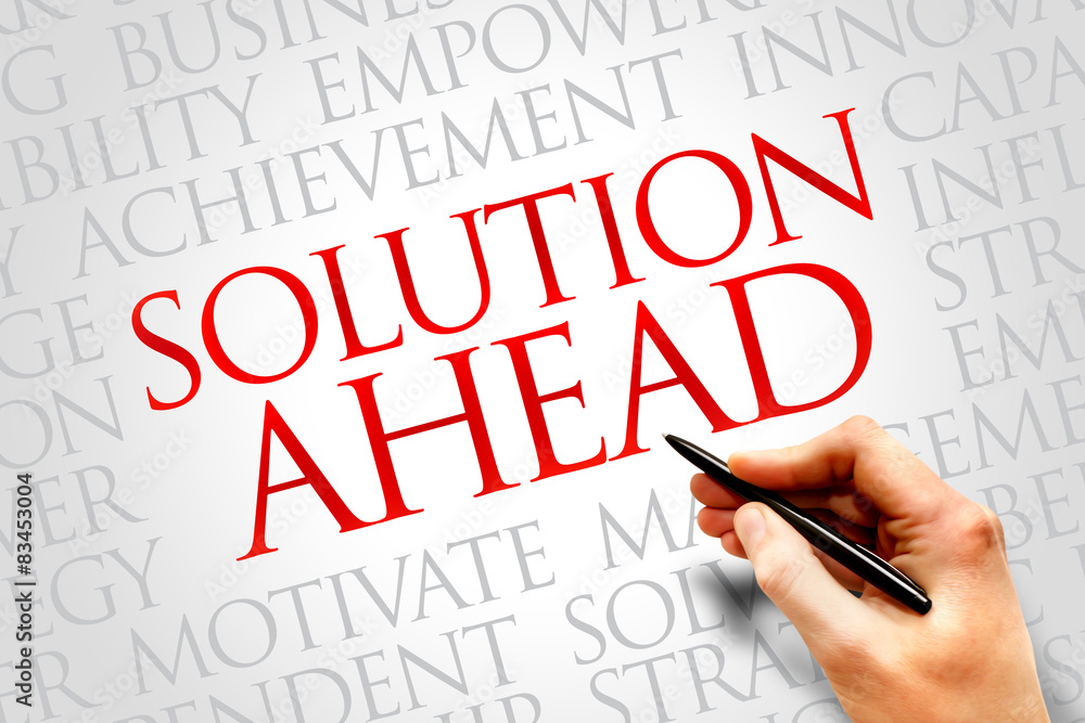 Solution ahead word cloud, business concept Solution ahead word cloud, business concept