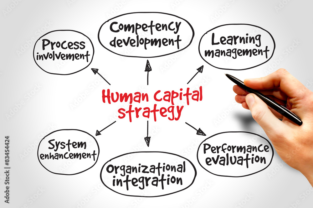Human capital strategy mind map, business concept Human capital strategy mind map, business concept