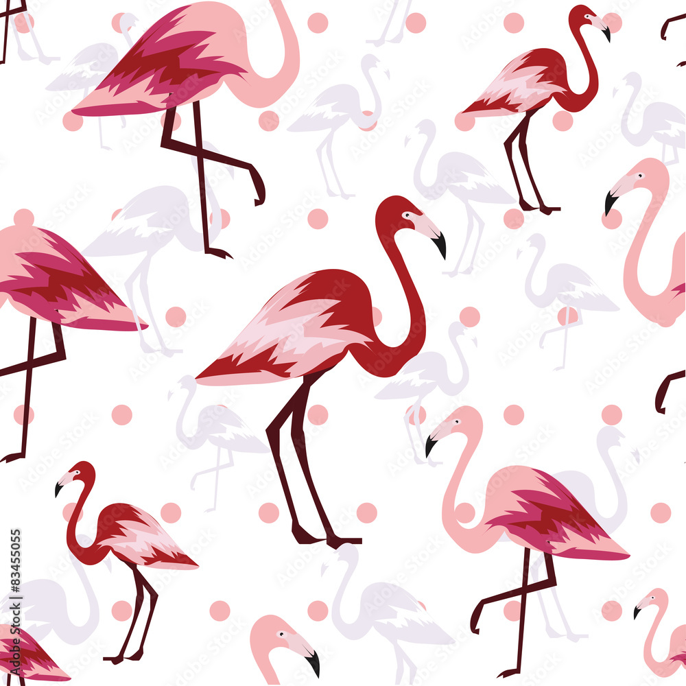 Obraz premium Pink Flamingo Seamless Pattern