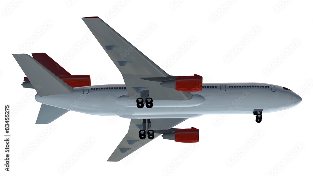 Passenger airplane isolated on white background