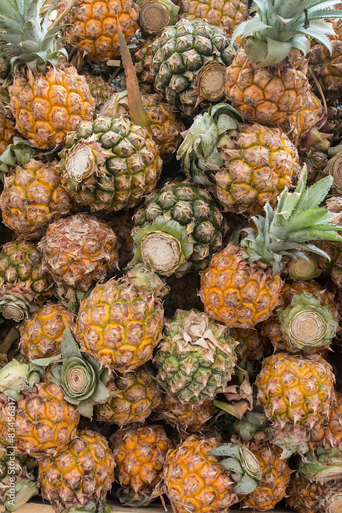 Fototapeta premium A lot of pineapple fruit background