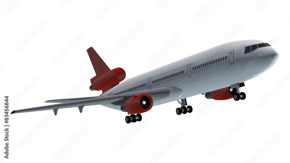 Passenger airplane isolated on white background