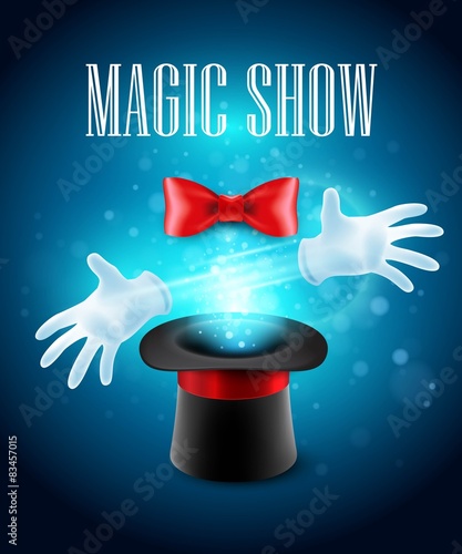 Fotografie, Obraz Magic trick, performance, circus, show concept. Vector