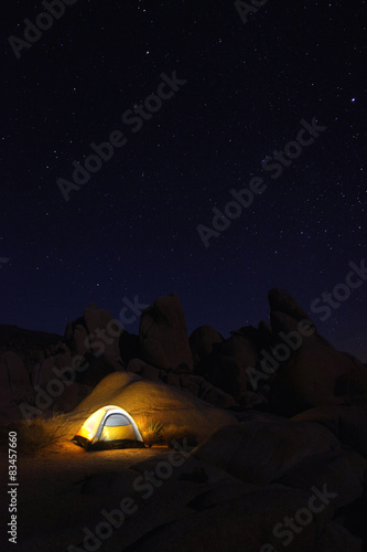 Camping at Night in Joshua Tree Park