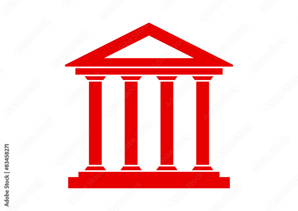Historical building icon on white background Historical building icon on white background