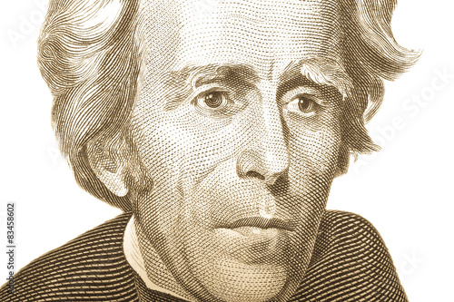 Portrait of former U.S. President Andrew Jackson on the twenty d photo
