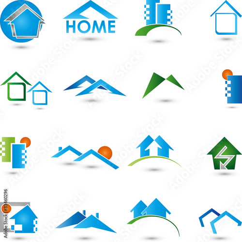 Immobilien Logos, Sammlung, Häuser