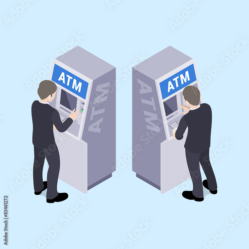 Man in black suit near the ATM
