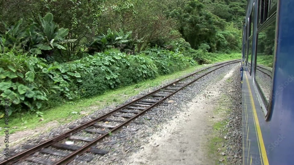Train in the rain forest in Peru, machu picchu Train in the rain forest in Peru, machu picchu