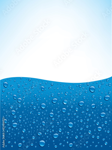 Blue water drops background