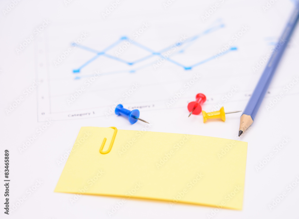 paper note with pencil and Financial concept accounting paper note with pencil and Financial concept accounting