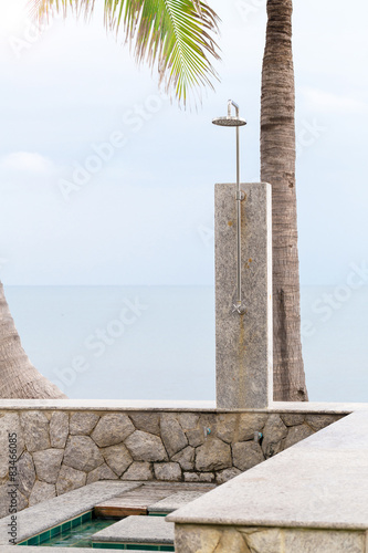 outdoor shower by the sea