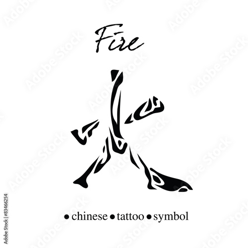 Chinese character calligraphy for fire  