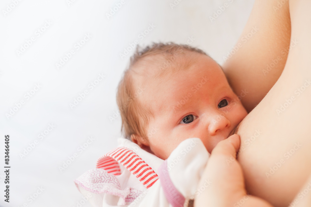 Mother breast feeding a cute baby Mother breast feeding a cute baby