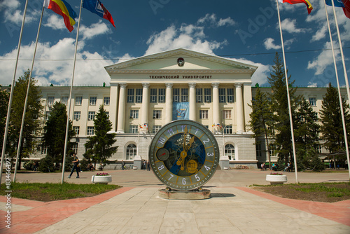 mechanical watch in front of the University in Rostov on don photo