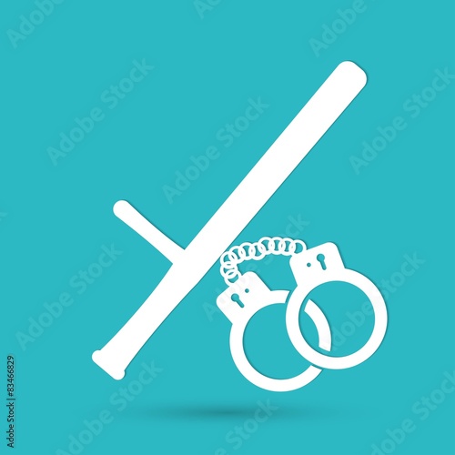 Vector illustration of isolated modern police icon.