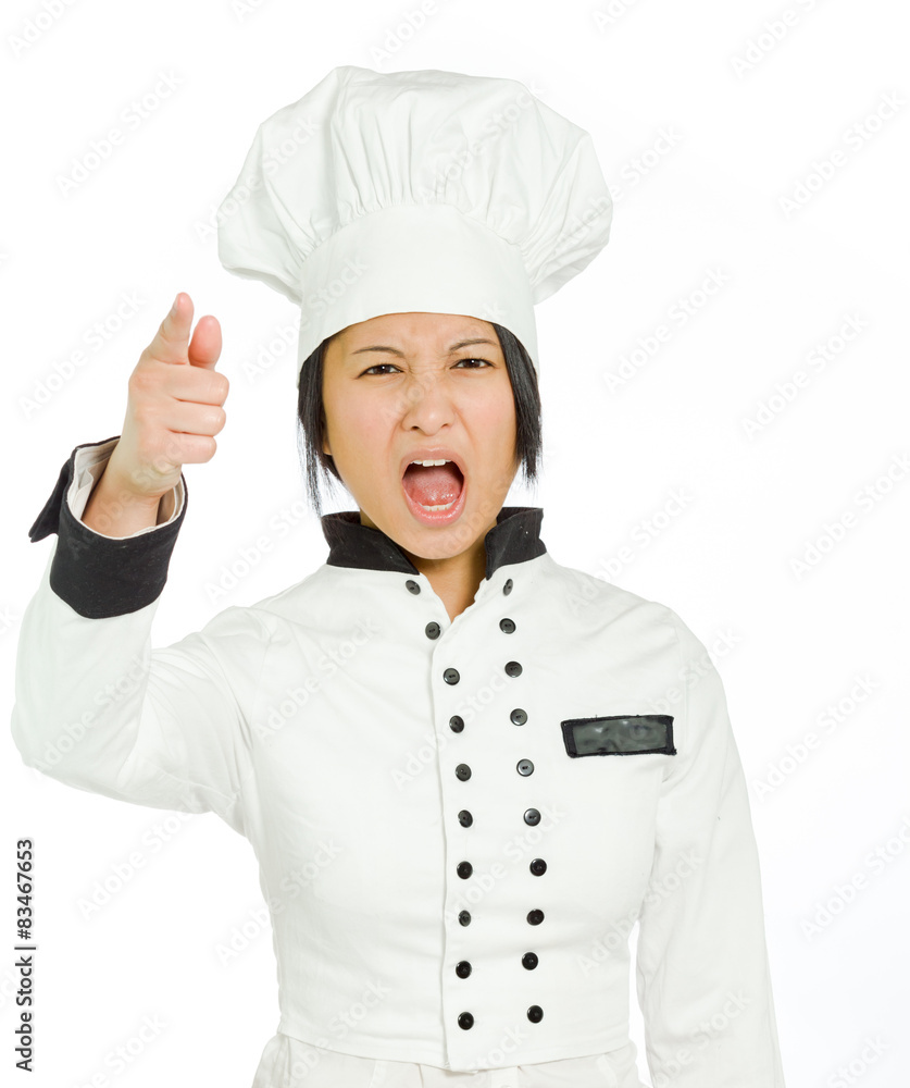 Model angry scolding and pointing Model angry scolding and pointing