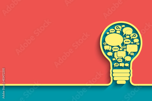 bulb with bubble speech