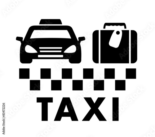 bag and taxi car icon